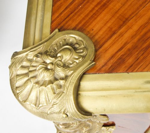 ANTIQUE LOUIS REVIVAL KINGWOOD ORMOLU MOUNTED BUREAU PLAT DESK 19TH C - ADDITIONAL PHOTO 12