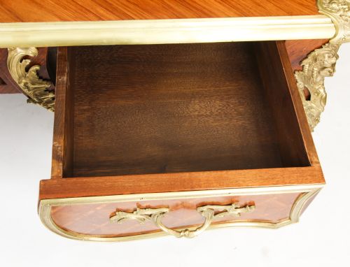 ANTIQUE LOUIS REVIVAL KINGWOOD ORMOLU MOUNTED BUREAU PLAT DESK 19TH C - ADDITIONAL PHOTO 21