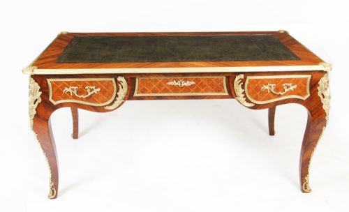 ANTIQUE LOUIS REVIVAL KINGWOOD ORMOLU MOUNTED BUREAU PLAT DESK 19TH C - ADDITIONAL PHOTO 22