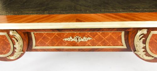 ANTIQUE LOUIS REVIVAL KINGWOOD ORMOLU MOUNTED BUREAU PLAT DESK 19TH C - ADDITIONAL PHOTO 23