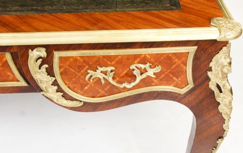 ANTIQUE LOUIS REVIVAL KINGWOOD ORMOLU MOUNTED BUREAU PLAT DESK 19TH C - ADDITIONAL PHOTO 24