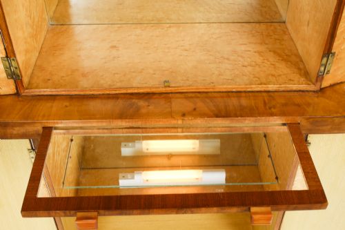 ANTIQUE ART DECO EPSTEIN MANNER BURR WALNUT COCKTAIL CABINET DRY BAR C1920 - ADDITIONAL PHOTO 16