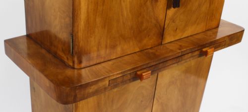 ANTIQUE ART DECO EPSTEIN MANNER BURR WALNUT COCKTAIL CABINET DRY BAR C1920 - ADDITIONAL PHOTO 18