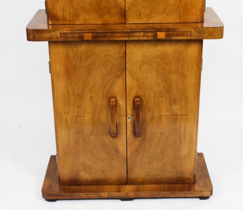 ANTIQUE ART DECO EPSTEIN MANNER BURR WALNUT COCKTAIL CABINET DRY BAR C1920 - ADDITIONAL PHOTO 28