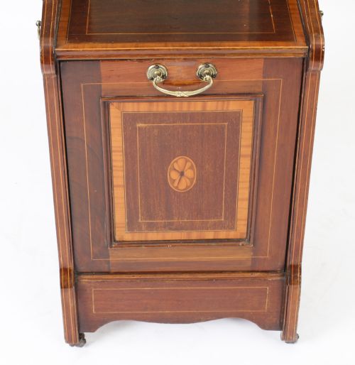 fig 4. Antique Victorian Mahogany & Marquetry Coal Box Purdonium C1880