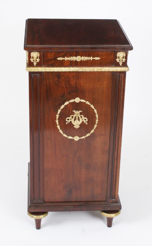 fig 2. Antique French Empire Mahogany Pedestal Bust Stand Cabinet 19th Century

