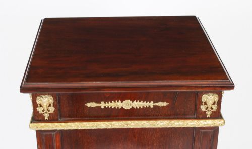 fig 3. Antique French Empire Mahogany Pedestal Bust Stand Cabinet 19th Century
