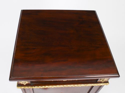 fig 4. Antique French Empire Mahogany Pedestal Bust Stand Cabinet 19th Century
