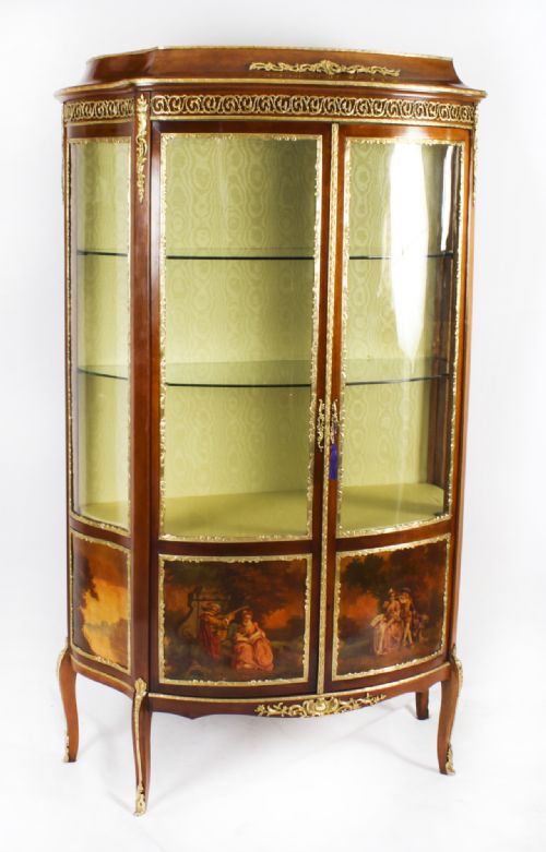 Antique French Louis Revival Vernis Martin Display Cabinet C1880 19th C
