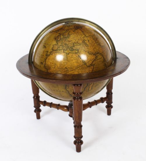 Antique Victorian Terrestrial Library Table Globe by C.f.cruchley,19th C
