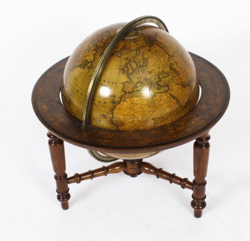 fig 3. Antique Victorian Terrestrial Library Table Globe by C.F.Cruchley,19th C
