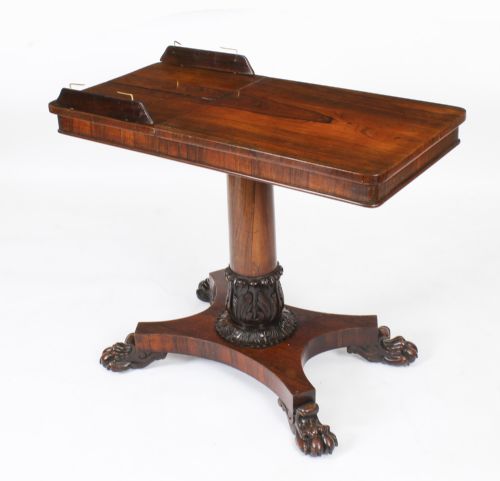 Antique William IV Gonçalo Alves Reading Occasional Table 19th C