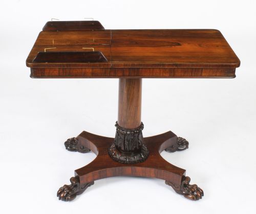 fig 1. Antique William IV Gonçalo Alves Reading Occasional Table 19th C