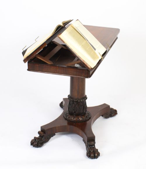 fig 2. Antique William IV Gonçalo Alves Reading Occasional Table 19th C