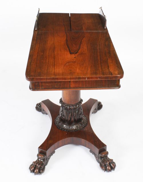 fig 4. Antique William IV Gonçalo Alves Reading Occasional Table 19th C