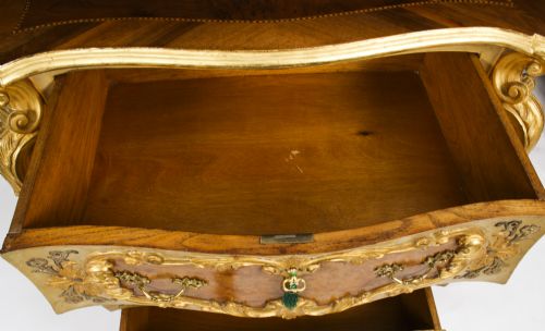 ANTIQUE PAIR VENETIAN WALNUT AND GILTWOOD COMMODES CHESTS 19TH C - ADDITIONAL PHOTO 13