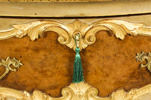 ANTIQUE PAIR VENETIAN WALNUT AND GILTWOOD COMMODES CHESTS 19TH C - ADDITIONAL PHOTO 16
