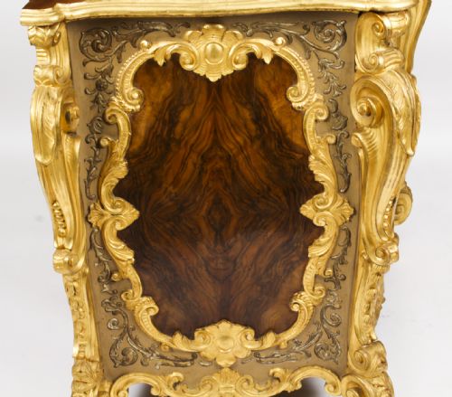 ANTIQUE PAIR VENETIAN WALNUT AND GILTWOOD COMMODES CHESTS 19TH C - ADDITIONAL PHOTO 19