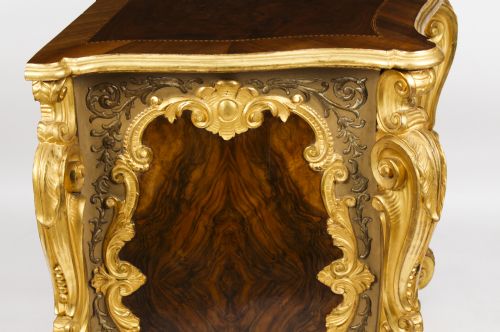 ANTIQUE PAIR VENETIAN WALNUT AND GILTWOOD COMMODES CHESTS 19TH C - ADDITIONAL PHOTO 27