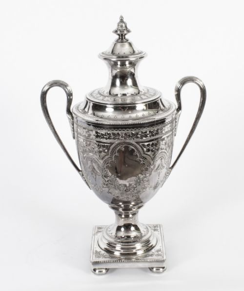 fig 2. Antique English Victorian Silver Plated Samovar by Pearce & Sons 19th C
