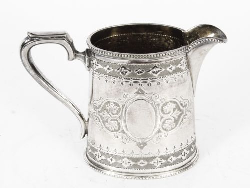 fig 1. Antique Victorian Cased Silver 3 x Coffee set Elkington 19th Century