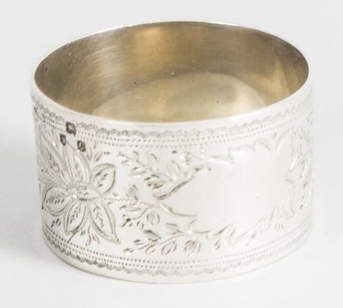 fig 6. Antique Victorian Cased Set of Six Sterling Silver Napkin Rings 19th C