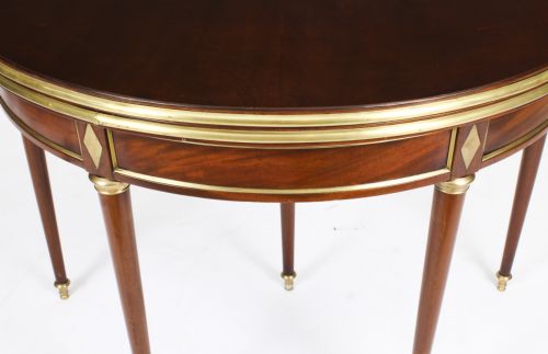 fig 3. Antique French Directoire Brass Mounted Card Table Early 19th Century
