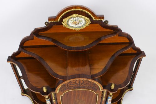 ANTIQUE ORMOLU PORCELAIN MOUNTED TABLE TOP CREDENZA CABINET 19TH C - ADDITIONAL PHOTO 6