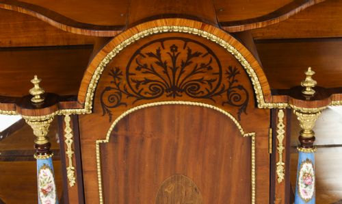 ANTIQUE ORMOLU PORCELAIN MOUNTED TABLE TOP CREDENZA CABINET 19TH C - ADDITIONAL PHOTO 8