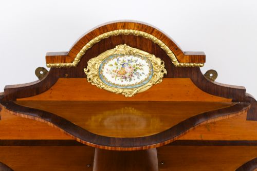 ANTIQUE ORMOLU PORCELAIN MOUNTED TABLE TOP CREDENZA CABINET 19TH C - ADDITIONAL PHOTO 9