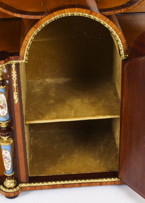 ANTIQUE ORMOLU PORCELAIN MOUNTED TABLE TOP CREDENZA CABINET 19TH C - ADDITIONAL PHOTO 13