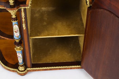 ANTIQUE ORMOLU PORCELAIN MOUNTED TABLE TOP CREDENZA CABINET 19TH C - ADDITIONAL PHOTO 14