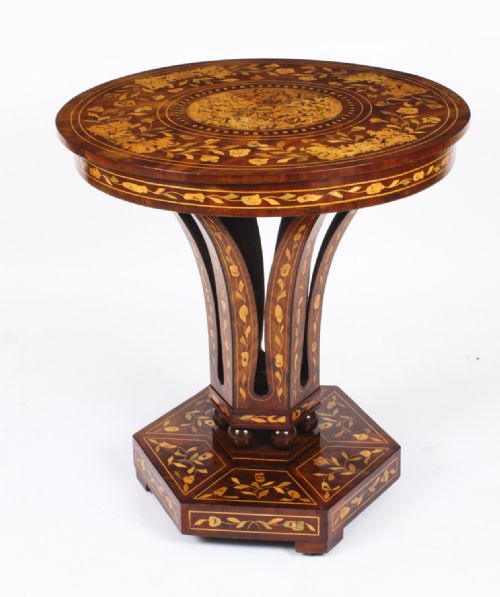 Antique Dutch Floral Marquetry Occasional Centre Table Early 19th Century
