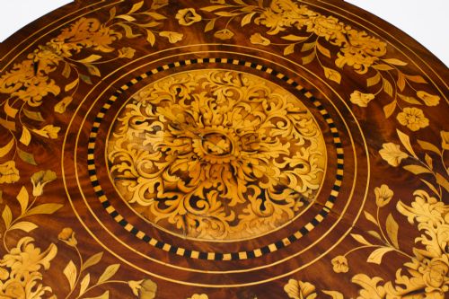fig 3. Antique Dutch Floral Marquetry Occasional Centre Table Early 19th Century