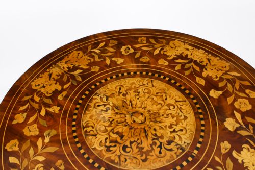 fig 4. Antique Dutch Floral Marquetry Occasional Centre Table Early 19th Century
