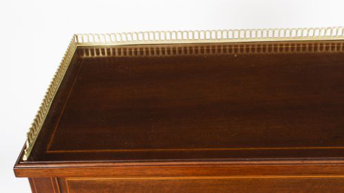 fig 2. Antique Victorian Inlaid Mahogany Cylinder Bureau Desk 19th Century