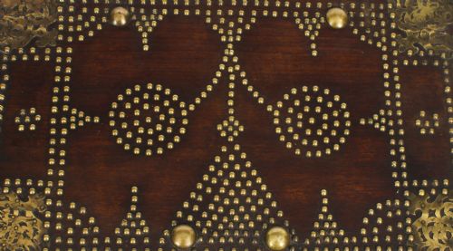 fig 1. Antique Indo- Persian Hardwood & Brass Chest, 19th Century
