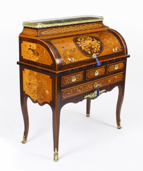 Antique French Louis Revival Marquetry Bureau C.1830 19th Century
