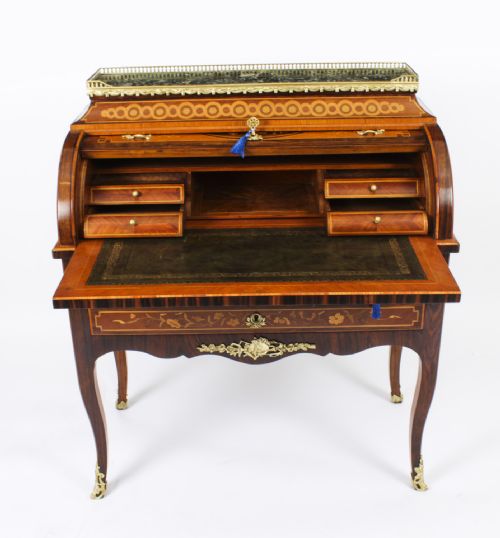 fig 3. Antique French Louis Revival Marquetry Bureau c.1830 19th Century