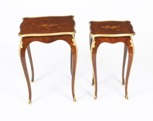 fig 2. Antique French Louis XV Revival Ormolu Mounted Nest of 2 Tables C1880