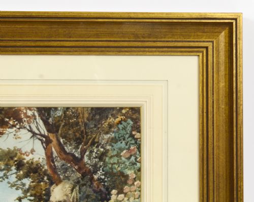 ANTIQUE WATER COLOUR THE ROMANTIC WALK BY BELISARIO GIOJA 19TH C - ADDITIONAL PHOTO 10