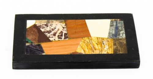 ANTIQUE GRAND TOUR PIETRA DURA SPECIMEN TOP PAPERWEIGHT 19TH C - ADDITIONAL PHOTO 1