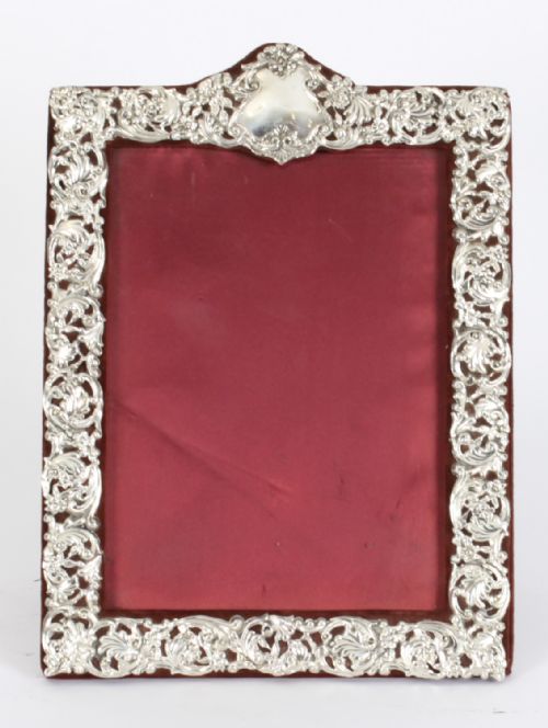 Antique Sterling Silver Photo Frame by Henry Manton 1899 19th C 28x21cm
