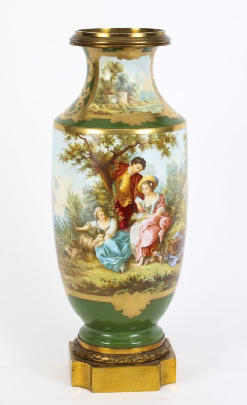 Antique 50cm French Sevres Ormolu Mounted Porcelain Vase 19th C
