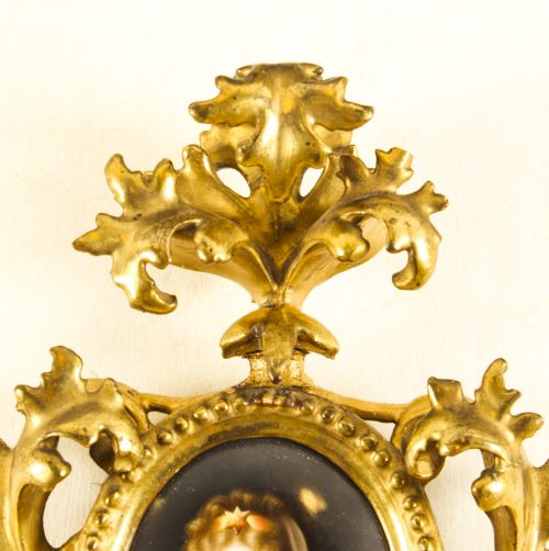fig 2. Antique Porcelain Plaque Gilt Florentine Frame 19th C