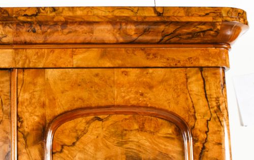 fig 1. Antique Victorian Burr Walnut Two Door Wardrobe C1870