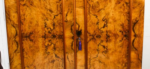fig 2. Antique Victorian Burr Walnut Two Door Wardrobe C1870