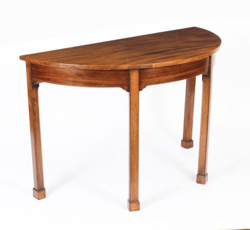 fig 1. Antique Pair George III Demi Lune Console Tables 18th Century