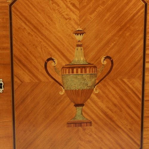fig 3. Antique Pair Edwardian Inlaid Satinwood Bookcases by Maple & Co C1900
