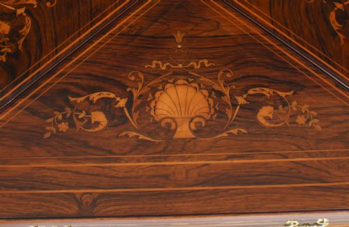 fig 5. Antique Victorian Marquetry Envelope Card Table c.1880 19th C